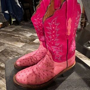 Pink ostrich Lucchese boots